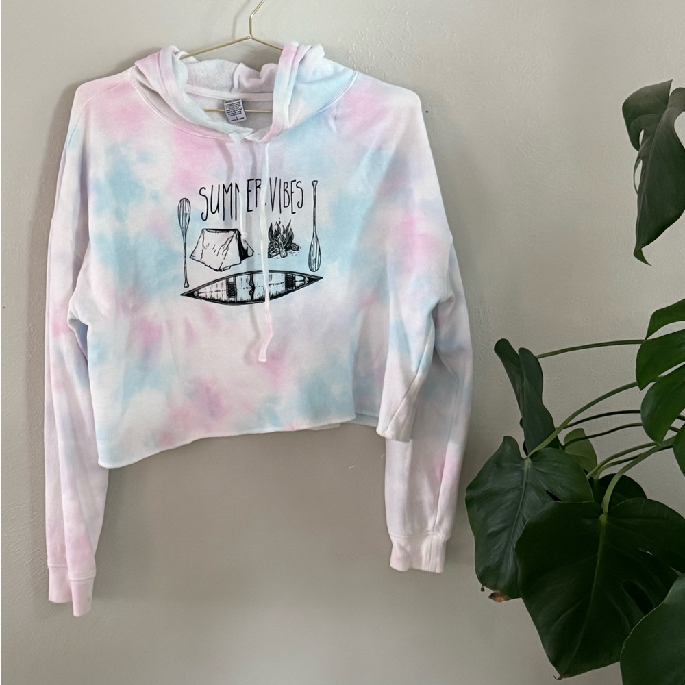 💖3 for $20 bundle💖 Tie-Dye "Summer Vibes" Cropped Hoodie